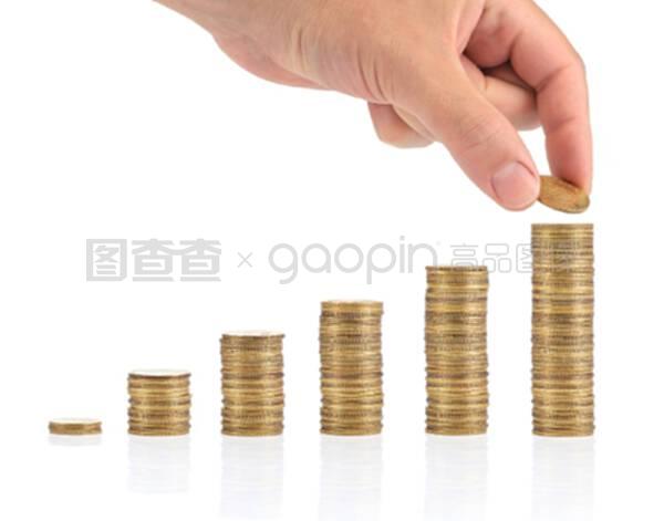 貨幣和手的投資概念